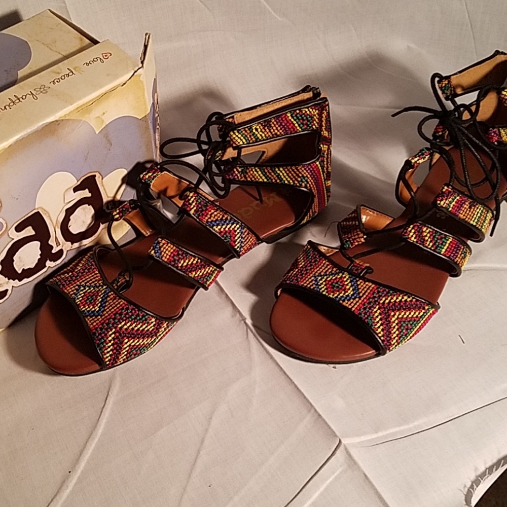 Mudd Brand Lace Up Gladiator Style Sandals